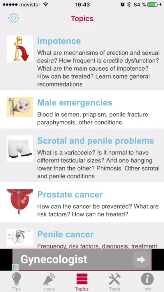 Tangkapan layar Men's App - The medical app to take care of men's health