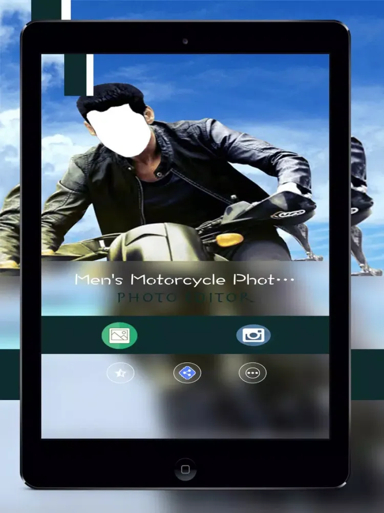 صور Men's Motorcycle Photo Suit - Awesome Uniform Camera Stickers and Picture Montage Maker iPad 