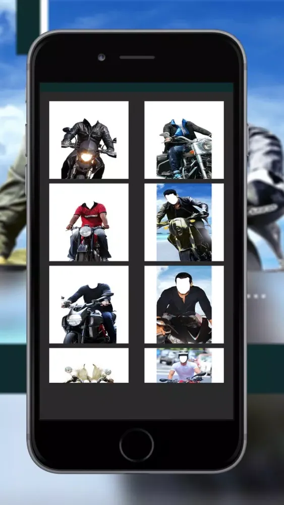 صور Men's Motorcycle Photo Suit - Awesome Uniform Camera Stickers and Picture Montage Maker