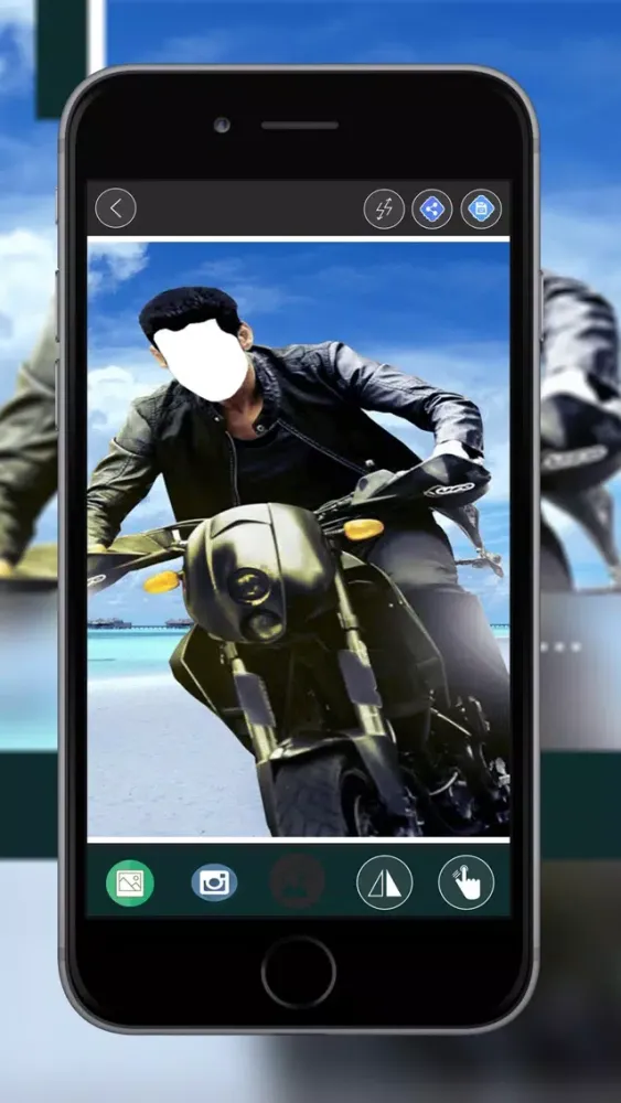 صور Men's Motorcycle Photo Suit - Awesome Uniform Camera Stickers and Picture Montage Maker