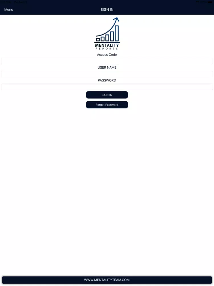 Tangkapan layar Mentality Reports iPad 