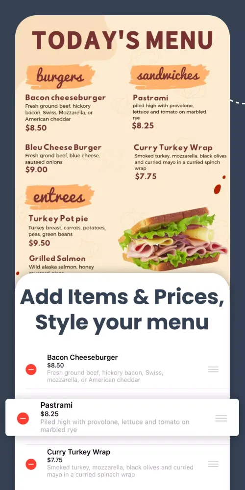 Menu Maker, Menu Templates Screenshots