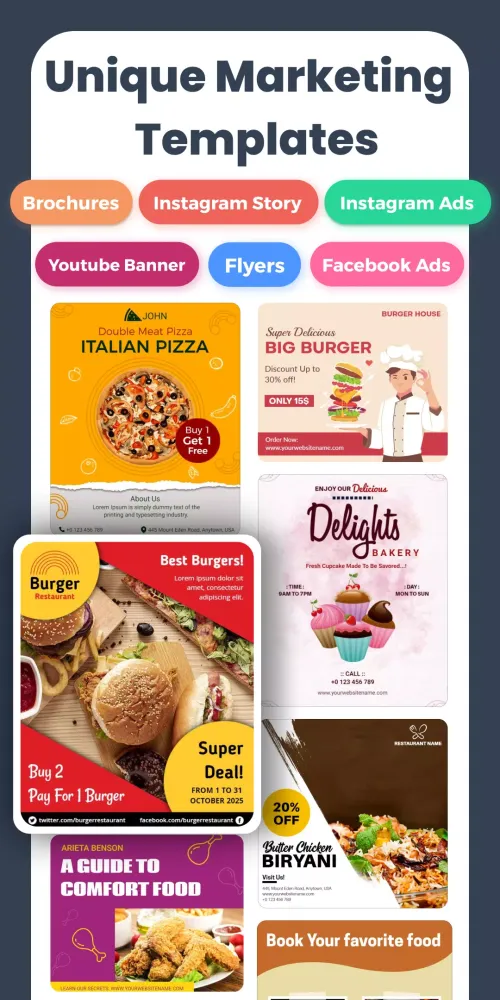 Menu Maker, Menu Templates Screenshots
