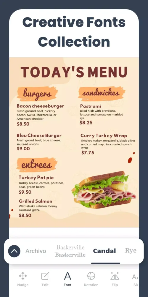Menu Maker, Menu Templates Screenshots