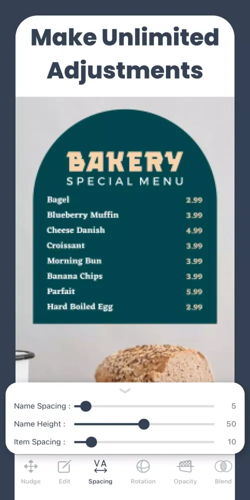 Menu Maker, Menu Templates Screenshots