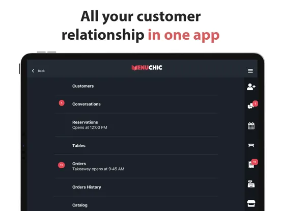 Zrzuty ekranu MenuChic Manager iPad 