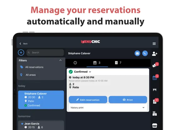 Zrzuty ekranu MenuChic Manager iPad 