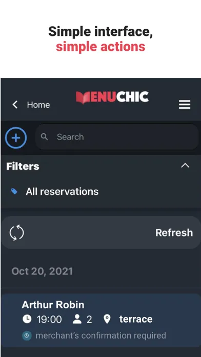Zrzuty ekranu MenuChic Manager