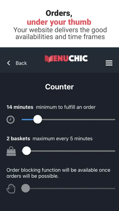 Zrzuty ekranu MenuChic Manager