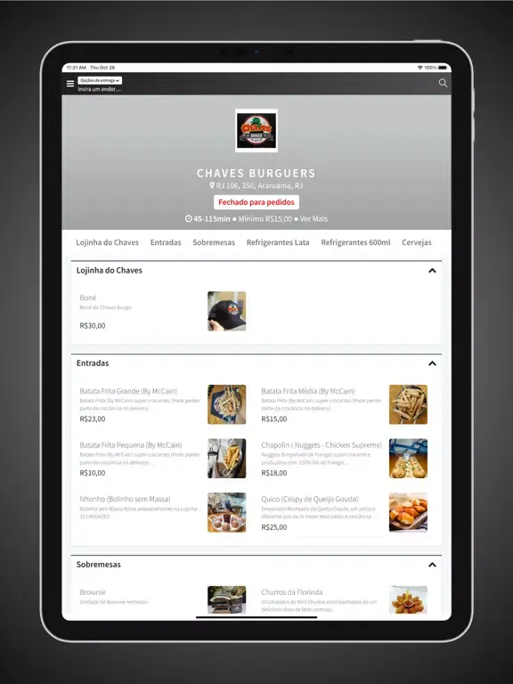 Chaves Burguer iPad 应用截图