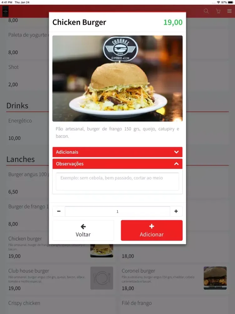 Coronel Burger -Capela Do Alto iPad  स्क्रीनशॉट