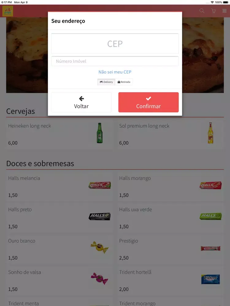 Ảnh chụp màn hình của Garagem Delivery Paracatu iPad 