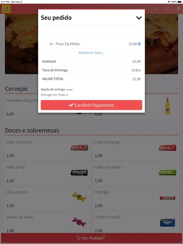 Ảnh chụp màn hình của Garagem Delivery Paracatu iPad 
