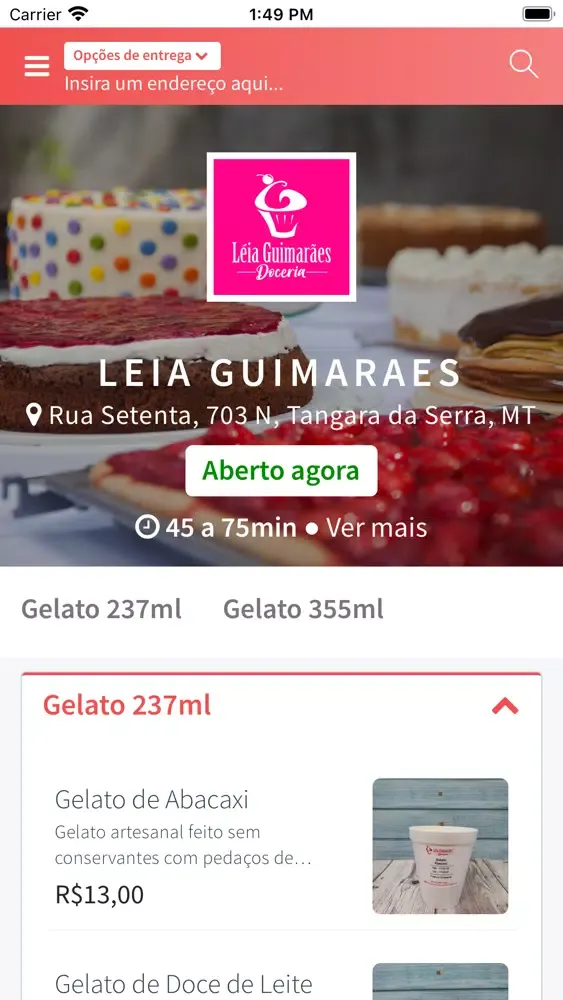 Ảnh chụp màn hình của Léia Guimarães Doceria