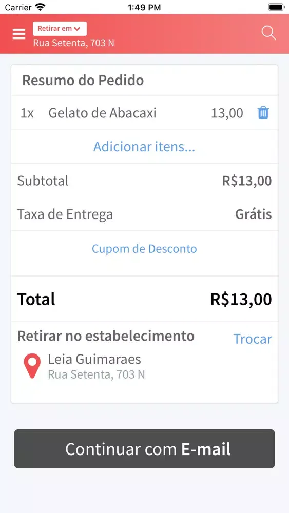 Ảnh chụp màn hình của Léia Guimarães Doceria