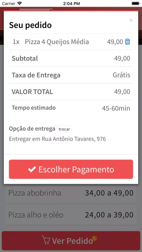 Capturas de tela do Maná Pizzas