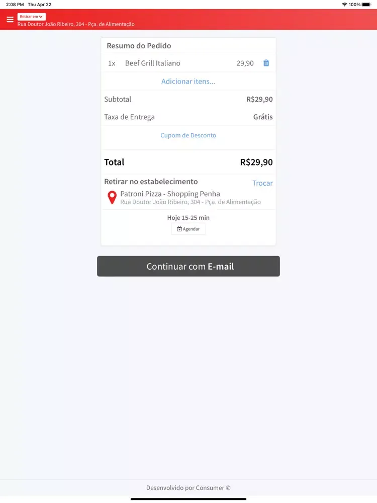Patroni Pizza Penha iPad  Screenshots