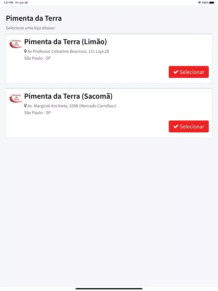 Tangkapan skrin Pimenta da Terra iPad 