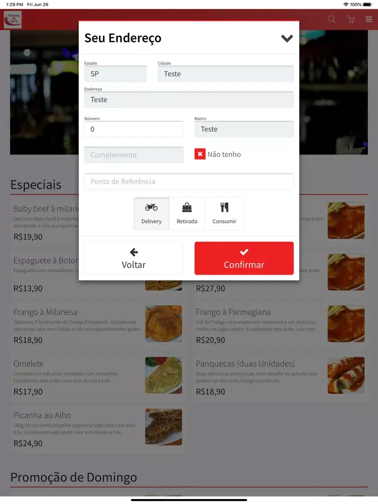 Tangkapan skrin Pimenta da Terra iPad 