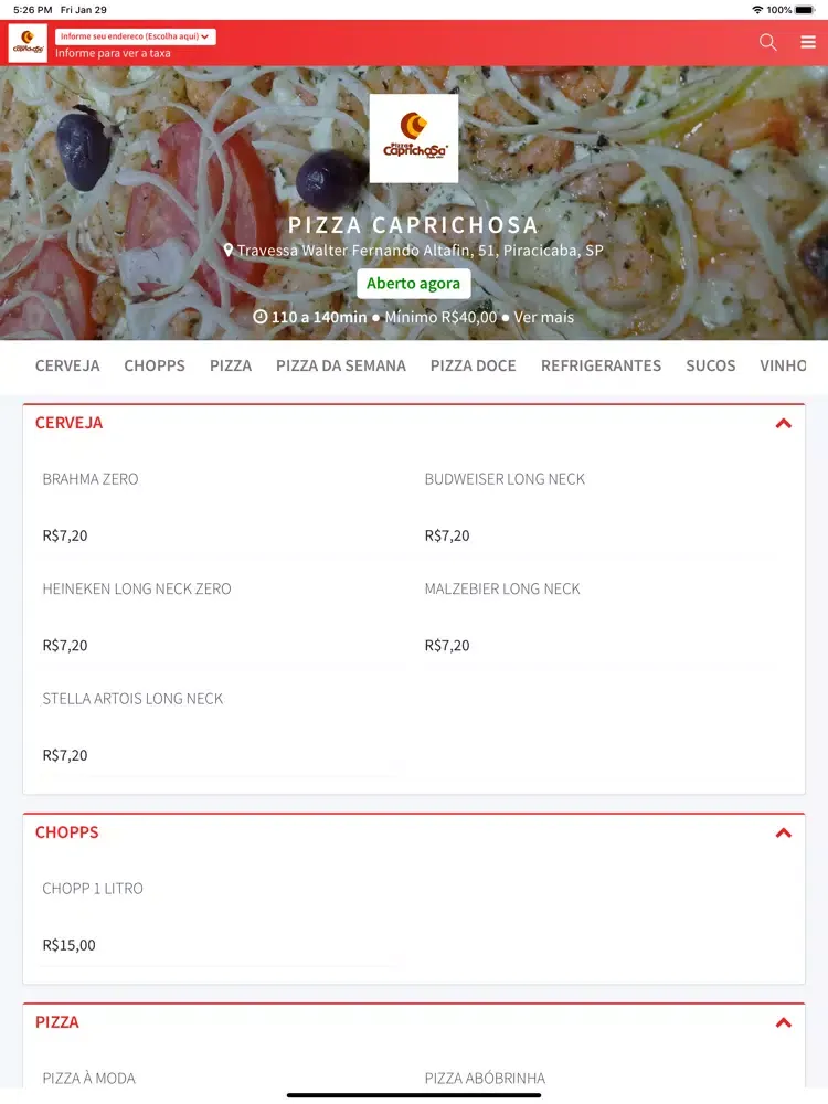 Pizza Caprichosa iPad  스크린샷