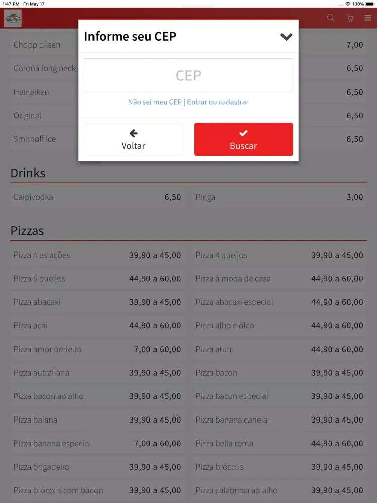 Capturas de tela do Pizzaria Bella Roma iPad 