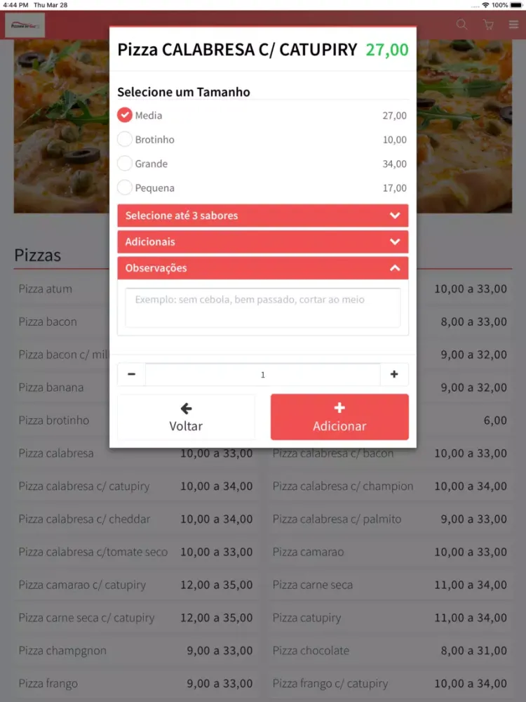 ภาพหน้าจอของ Pizzaria do Gazo iPad 