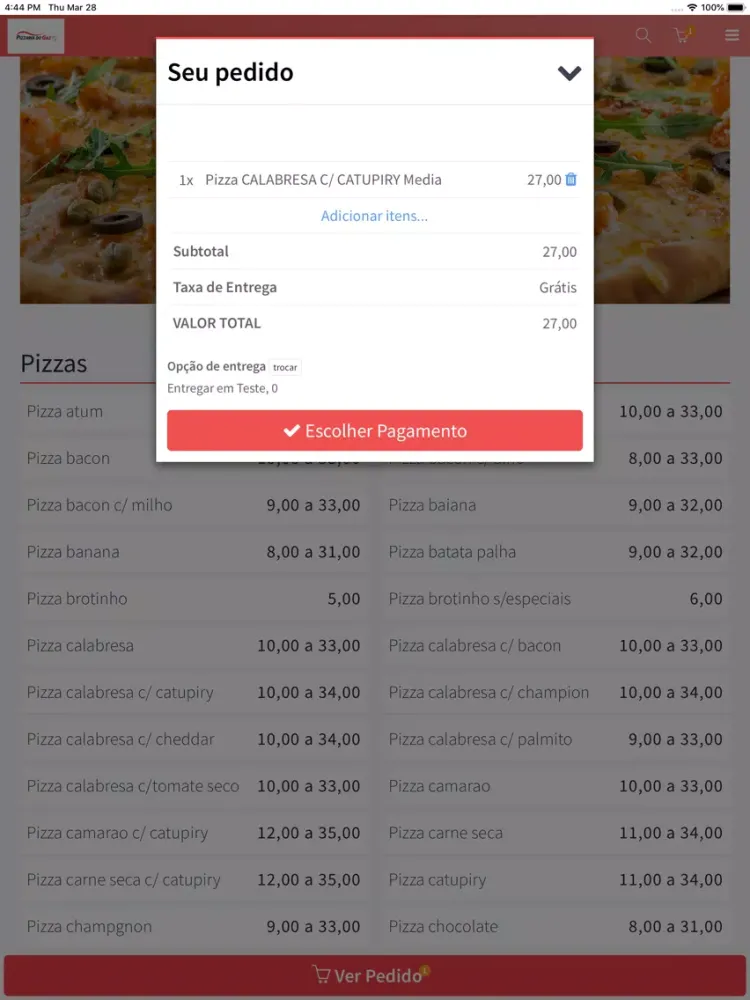 ภาพหน้าจอของ Pizzaria do Gazo iPad 