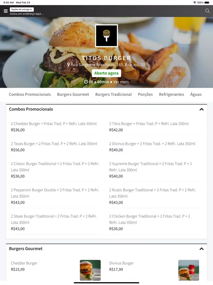 Titos Burger iPad 應用截圖