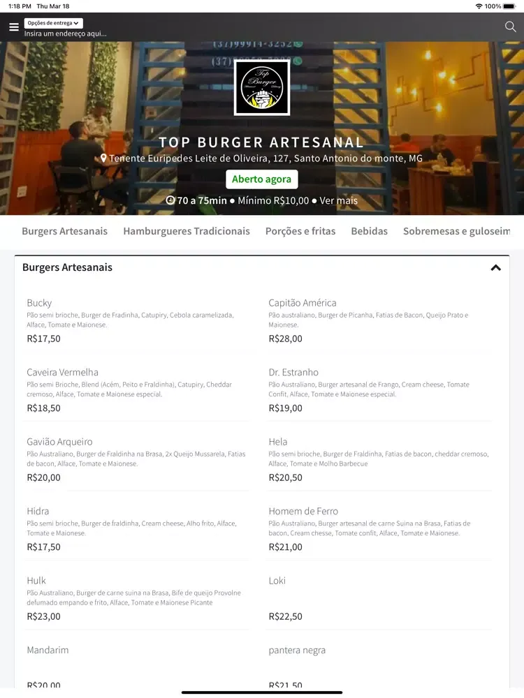 Screenshot di Top Burger Artesanal iPad 