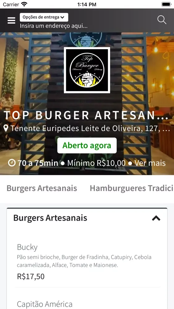 Screenshot di Top Burger Artesanal