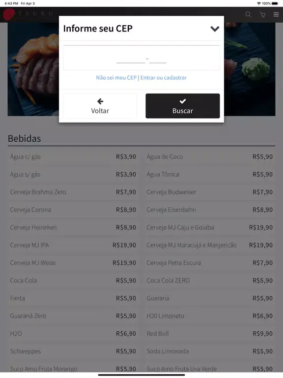 Tsuru Sushi Delivery iPad  स्क्रीनशॉट