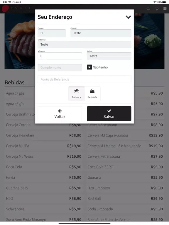 Tsuru Sushi Delivery iPad  स्क्रीनशॉट