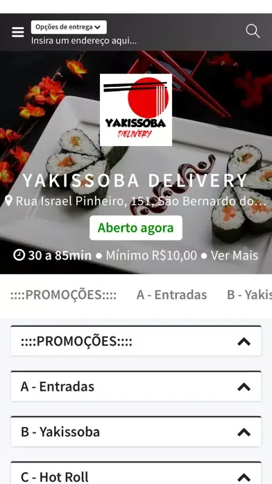 Yakissoba Delivery Screenshots