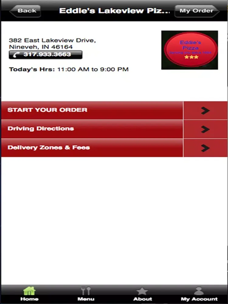 ภาพหน้าจอของ Eddie's Lakeview Pizza iPad 