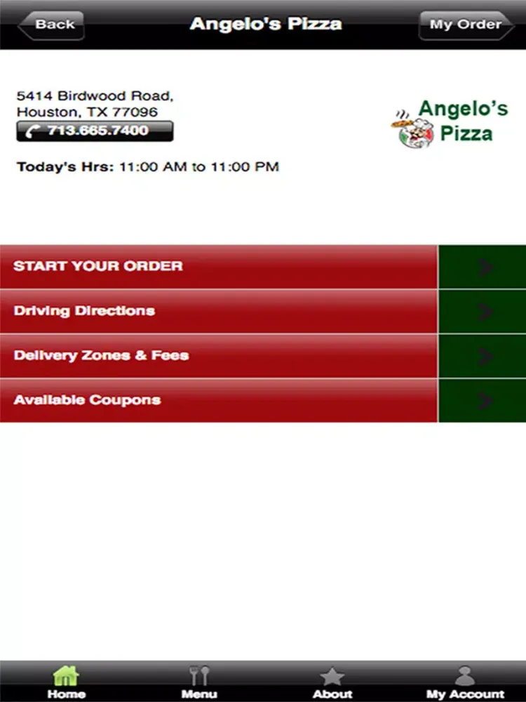 Скриншоты Angelo's Pizza Houston iPad 