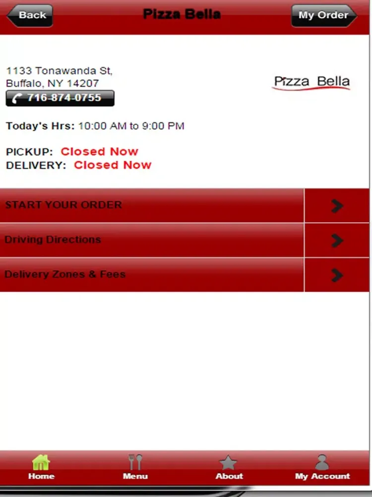 Tangkapan layar Pizza Bella Restaurant iPad 