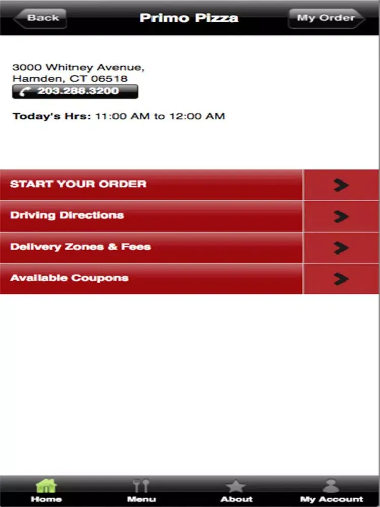 Ảnh chụp màn hình của Primo Pizza Hamden iPad 