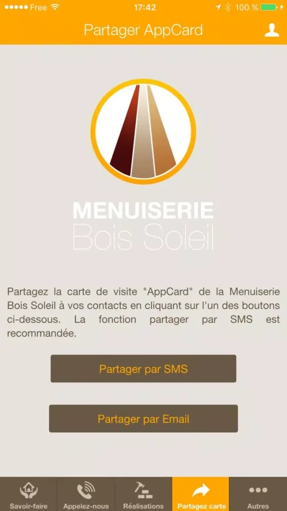 Tangkapan skrin Menuiserie Bois Soleil - Artisan Menuisier