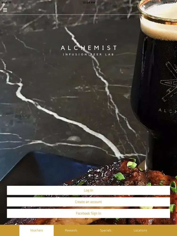 Ảnh chụp màn hình của Alchemist Beer Lab LoyaltyMate iPad 
