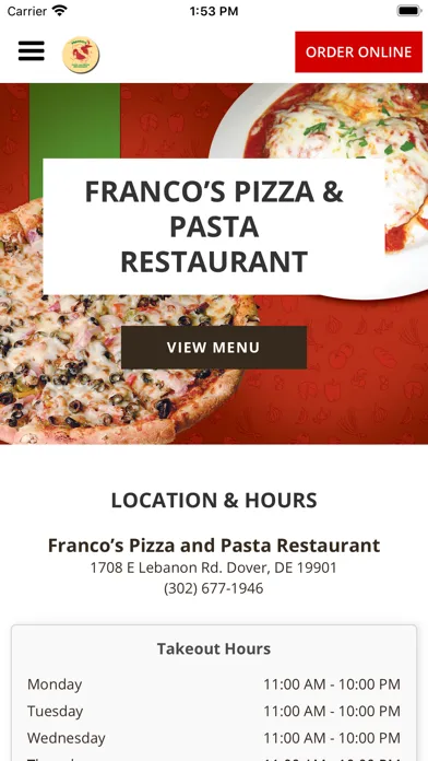 Franco's Pizza Dover应用截图