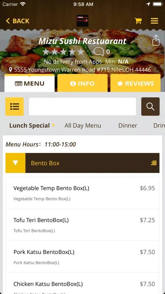 Mizu Sushi Restaurant應用截圖