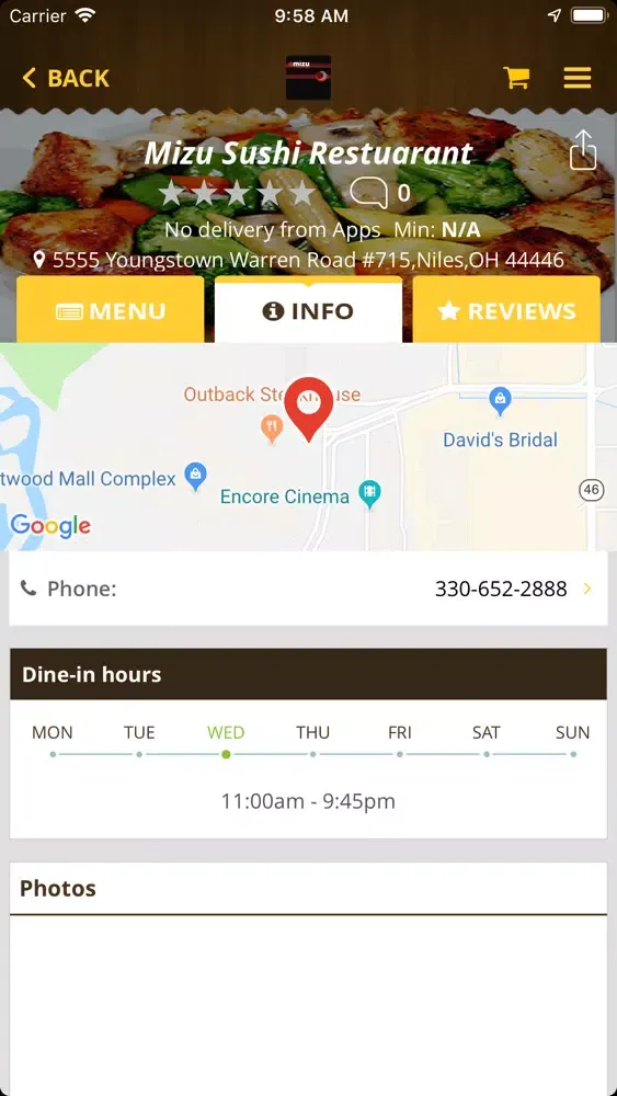 Mizu Sushi Restaurant應用截圖