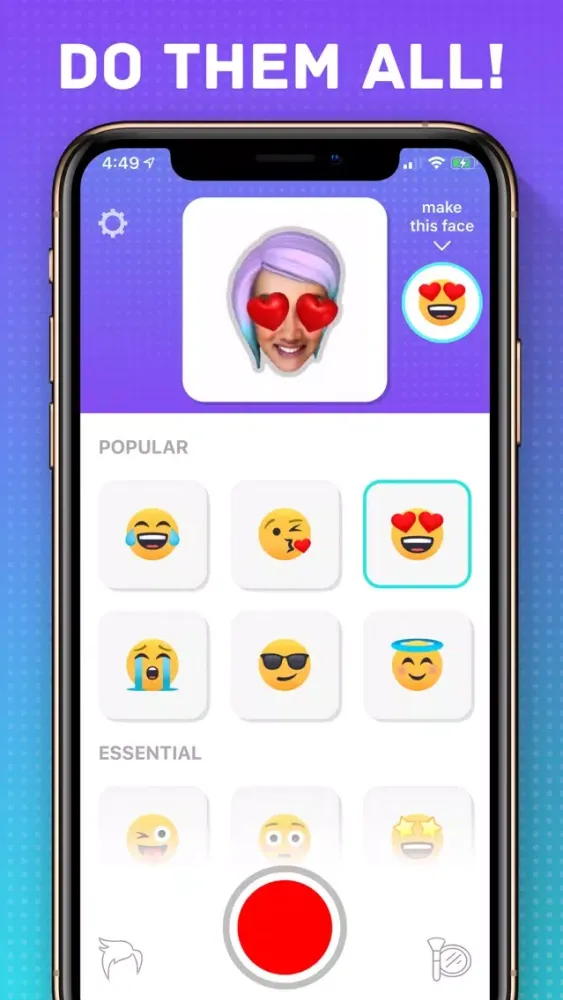 Ảnh chụp màn hình của SelfieMoji!