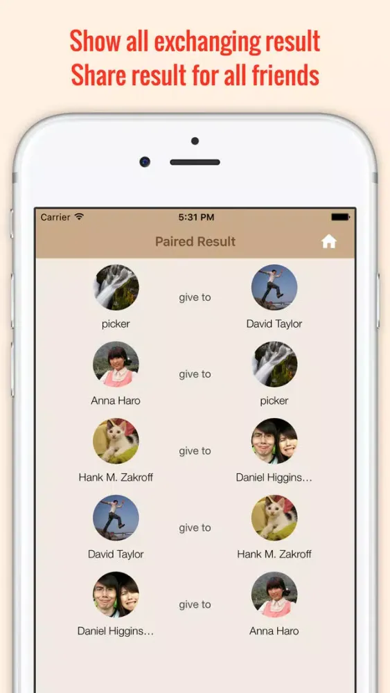 Let's Pair - Auto-Paired Gift Exchange App スクリーンショット