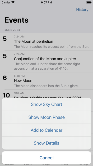 Capturas de tela do Astroweather - astronomy tools