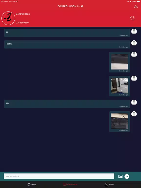 Capturas de tela do MEP SECURITY iPad 