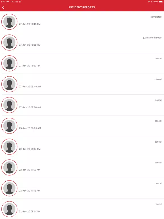 Capturas de tela do MEP SECURITY iPad 