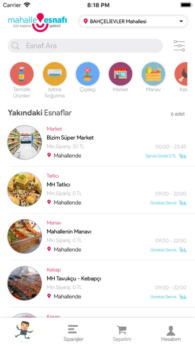 Zrzuty ekranu MahalleESNAFI