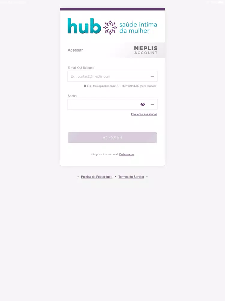 Tangkapan skrin Hub Saúde Íntima da Mulher iPad 