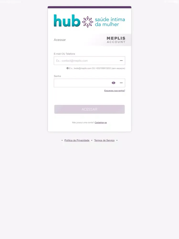 Tangkapan layar Hub Saúde Íntima da Mulher iPad 